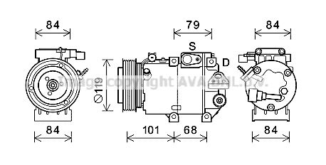 AVA QUALITY COOLING Компрессор, кондиционер HYK422